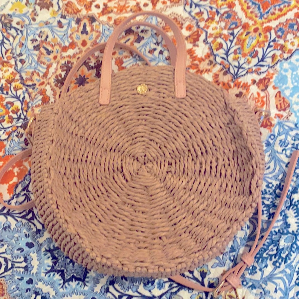 Laura Conrad Pink Straw Purse
